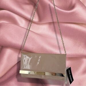Steve Madden Nude Clutch with Gold Chain